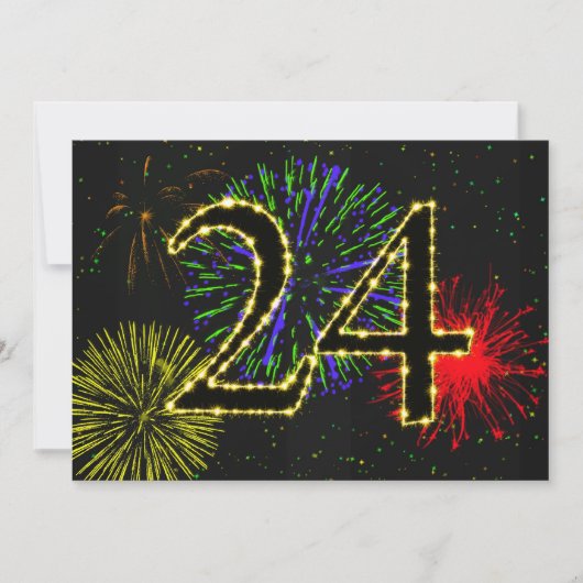 24e verjaardagsfeestje uitnodigen kaart (Voorkant)