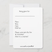 24e Verrassing Verjaardagsfeest Uitnodigen, rood e Kaart (Achterkant)