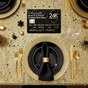 24K Black & Gold Creditcard stijl uitnodigingen
