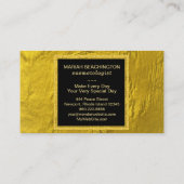*~* 24k Gold Foil en Gold Glitter Black Lijst Visitekaartje (Achterkant)