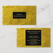 *~* 24k Gold Foil en Gold Glitter Black Lijst Visitekaartje (Voorkant / Achterkant)