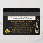 24K Zwart & Goud Credit Kaart Stijl Uitnodigingen (Achterkant)