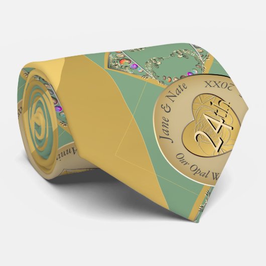 24ste bruiloft Jubileum Stropdas (Opgerold)