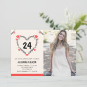 24ste verjaardag uitnodigingen voor haar Bloemenha (Staand voorkant)
