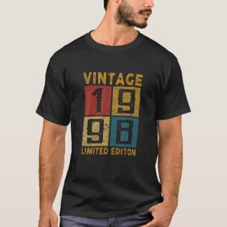 24Th Birthday Vintage 1998 Born In 1998 24 Yrs Old T-shirt