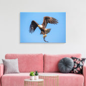 24x16 Bald Eagle met een vis Canvas Afdruk (Insitu (Woonkamer))