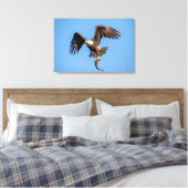 24x16 Bald Eagle met een vis Canvas Afdruk (Insitu (Slaapkamer))