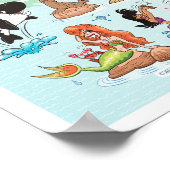 24x16 Zuid-Californië Cartoon Kaart Poster (Hoek)