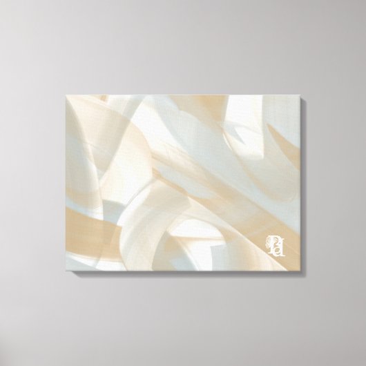 24x18" Sandy Tornado Trend Abstracte Kunst Beige Canvas Afdruk (Voorkant)