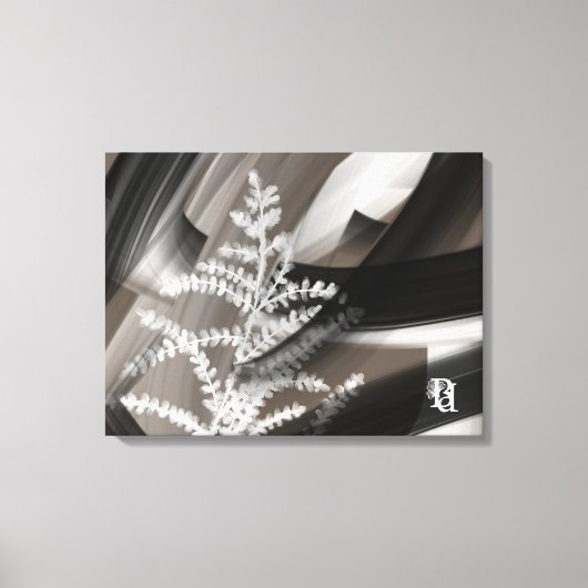 24x18"Terra’s Tender Whisper Abstract Brown Flower Canvas Afdruk (Voorkant)