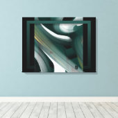 24x18" Trend Abstracte Kunst Canvas Zwart Wit Groe Afdruk (Insitu (Houten vloer))