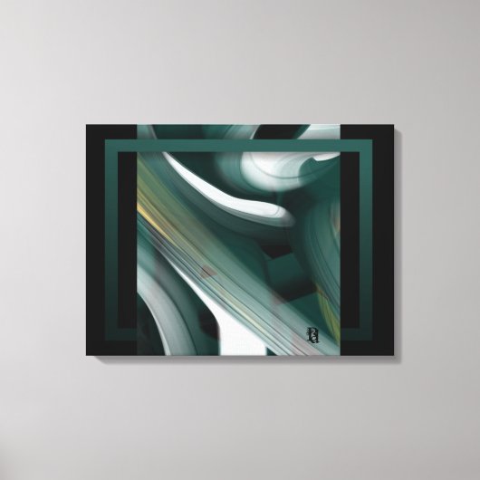 24x18" Trend Abstracte Kunst Canvas Zwart Wit Groe Afdruk (Voorkant)