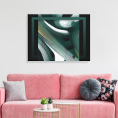 24x18" Trend Abstracte Kunst Canvas Zwart Wit Groe Afdruk (Insitu (Woonkamer))