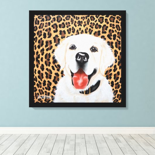 24x24 Londen de Engelse Golden Retriever Canvas Afdruk (Insitu (Houten vloer))