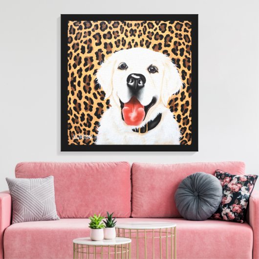 24x24 Londen de Engelse Golden Retriever Canvas Afdruk (Insitu (Woonkamer))