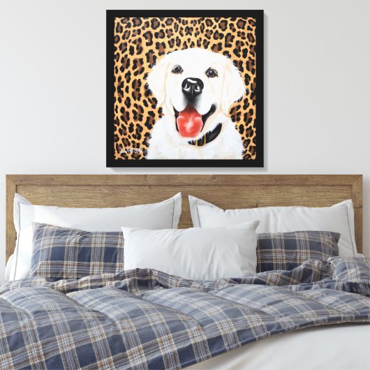 24x24 Londen de Engelse Golden Retriever Canvas Afdruk (Insitu (Slaapkamer))