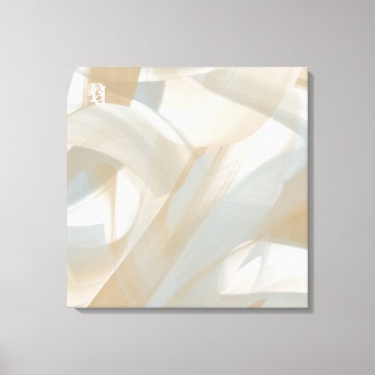 24x24" Sandy Tornado Trend Abstracte Kunst Beige Canvas Afdruk (Voorkant)