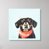 24x24 Sokken de Dachshund Canvas Afdruk (Voorkant)