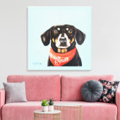 24x24 Sokken de Dachshund Canvas Afdruk (Insitu (Woonkamer))
