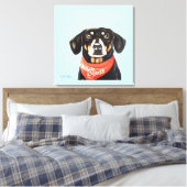 24x24 Sokken de Dachshund Canvas Afdruk (Insitu (Slaapkamer))