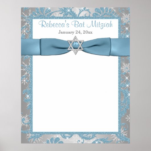 24x30 Bat Mitzvah Sign-In Poster Winter Wonderland (Voorkant)