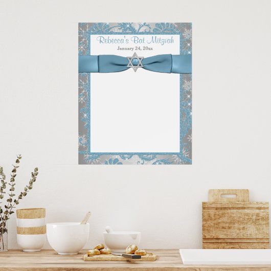 24x30 Bat Mitzvah Sign-In Poster Winter Wonderland (Keuken)