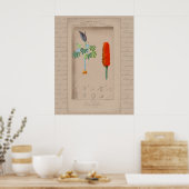 24X30 Franse botanische illustratie Snakelily Poster (Keuken)