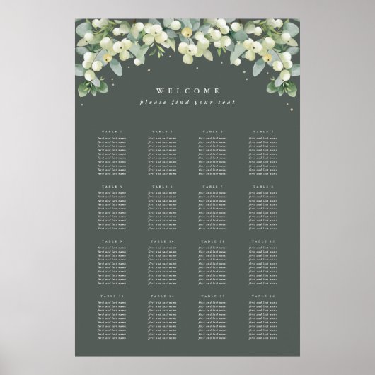 24x36" 16 Tafels van 10 Zitkaarten Poster (Voorkant)