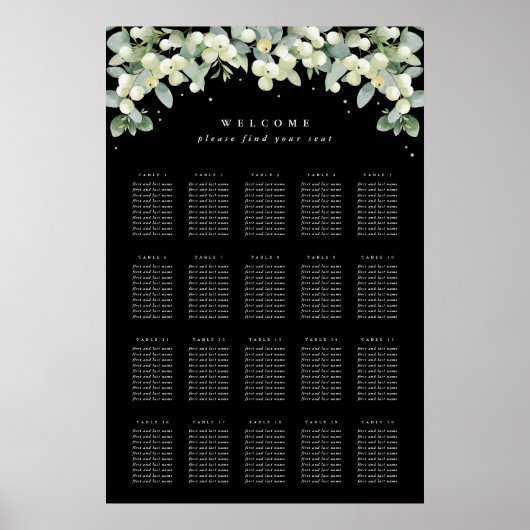 24x36" 20 Tafels van 10 zitplaatsen Chart Poster (Voorkant)