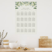 24x36" 20 Tafels van 8 Bruiloft Zitting Grafiek Po Poster (Keuken)