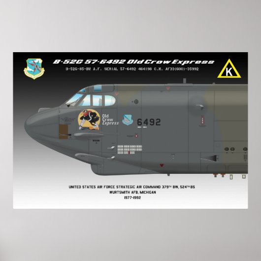 24x36 B-52G "Old Crow Express"-Poster Poster (Voorkant)