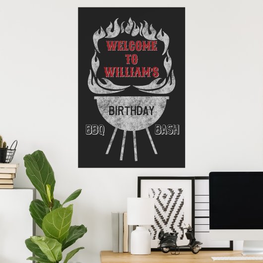 24x36 BBQ Welkomstbord & Poster op feestdag (Thuiskantoor)