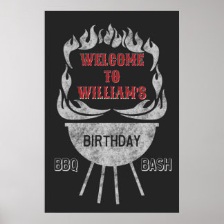 24x36 BBQ Welkomstbord & Poster op feestdag