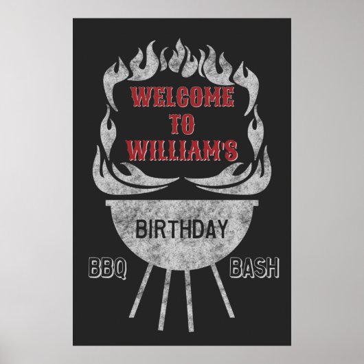 24x36 BBQ Welkomstbord & Poster op feestdag (Voorkant)