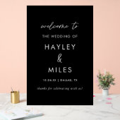 24x36 Black Minimalist Wedding Welkom Acryl Bord (Huwelijk)