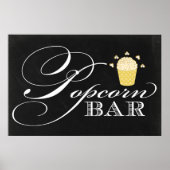 24x36 Chalkboard Popcorn Bar Sign. Poster (Voorkant)