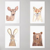 24x36 Woodland Schattigee Waterverf Bos Dieren set (Voorkant)