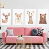 24x36 Woodland Schattigee Waterverf Bos Dieren set (Woonkamer)