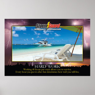 24x 36-inch Storm Guard Hard Work Motivatie Poster