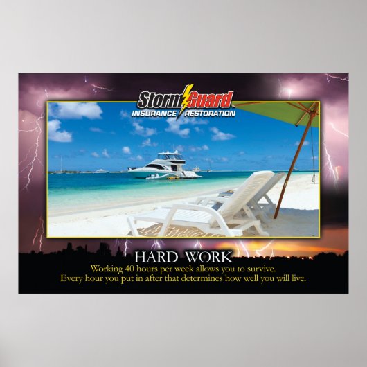 24x 36-inch Storm Guard Hard Work Motivatie Poster (Voorkant)