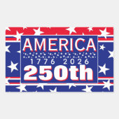 250 AMERIKA 1776 2026 RECHTHOEKIGE STICKER (Voorkant)
