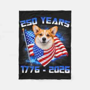 250 Amerika Jaren 1776 2026 Corgi Hondenliefhebber Fleece Deken