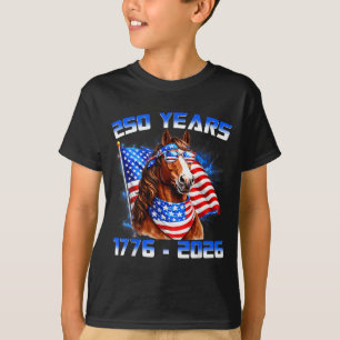 250 Amerika Jaren 1776 2026 Paard VS Vlag 250ste T-shirt
