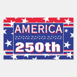 250 AMERIKA RECHTHOEKIGE STICKER