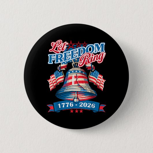 250 Amerika Verjaardag Laat Vrijheidsluidklok 4e Ronde Button 5,7 Cm (Voorkant)