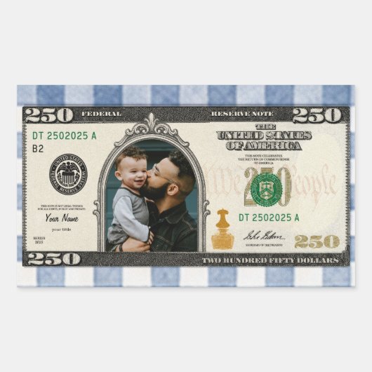 250 Amerika Verjaardag-Personalisatie Sticker (Voorkant)
