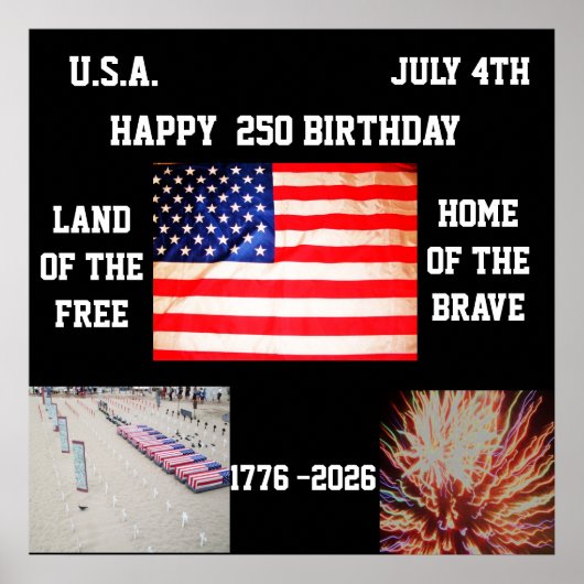 250 AMERIKA VERJAARDAGSPOSTER POSTER (Voorkant)