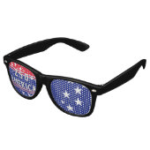 250 AMERIKA Wit Retro Zonnebril (Gekanteld)
