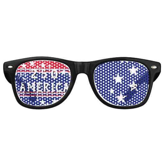 250 AMERIKA Wit Retro Zonnebril (Voorkant)