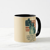 250 Anniversary Statue of Liberty Over Flag Mok (Voorkant rechts)